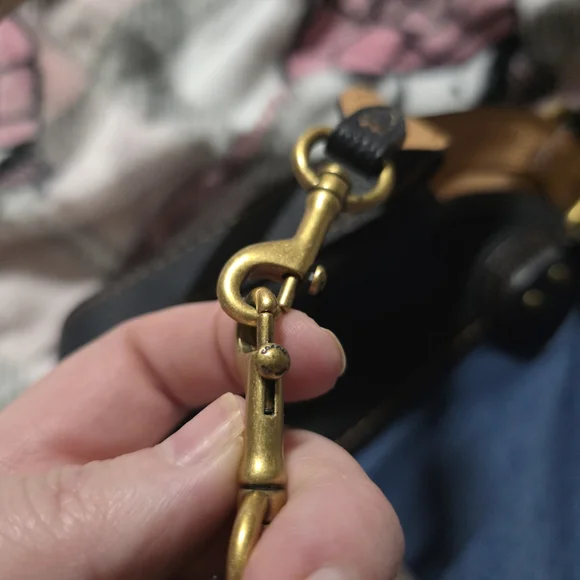 Coach Denim and Black Floral Crossbody Bag - Picture 5 of 15